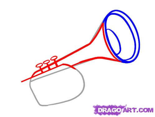 498x375 How To Draw A Trumpet, Step