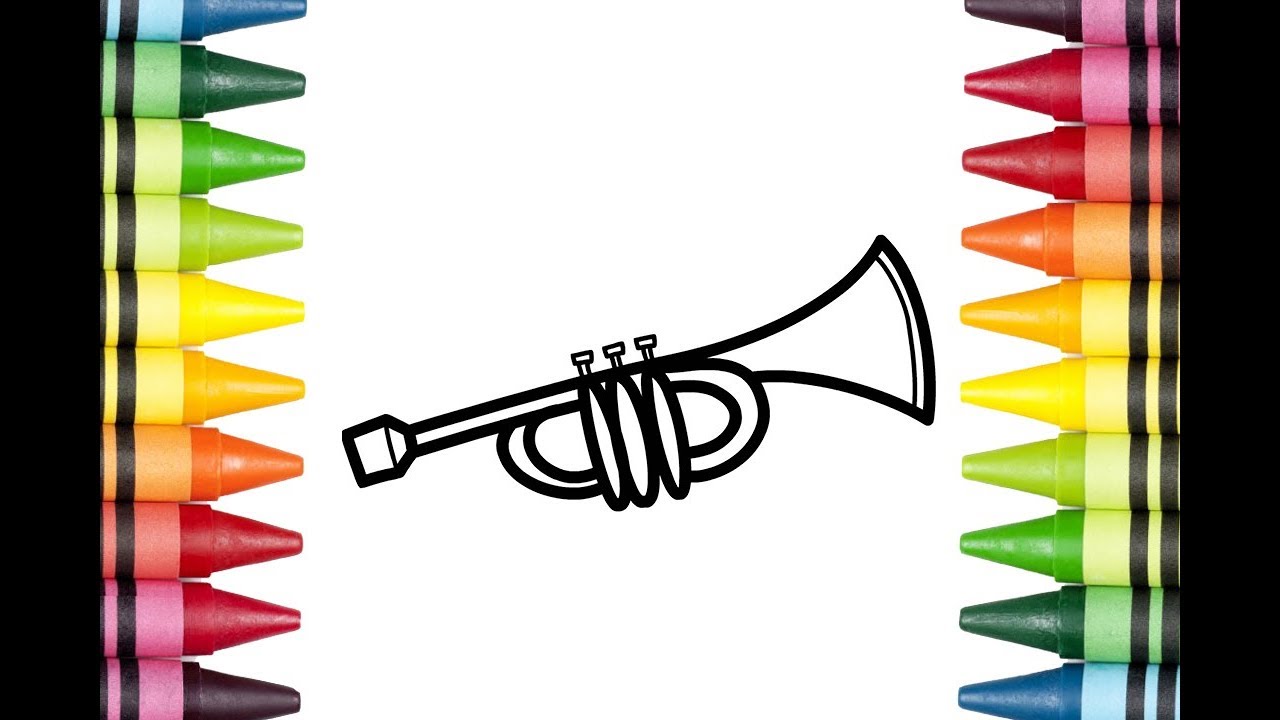 1280x720 how to draw a trumpet for kids trumpet drawing lesson step