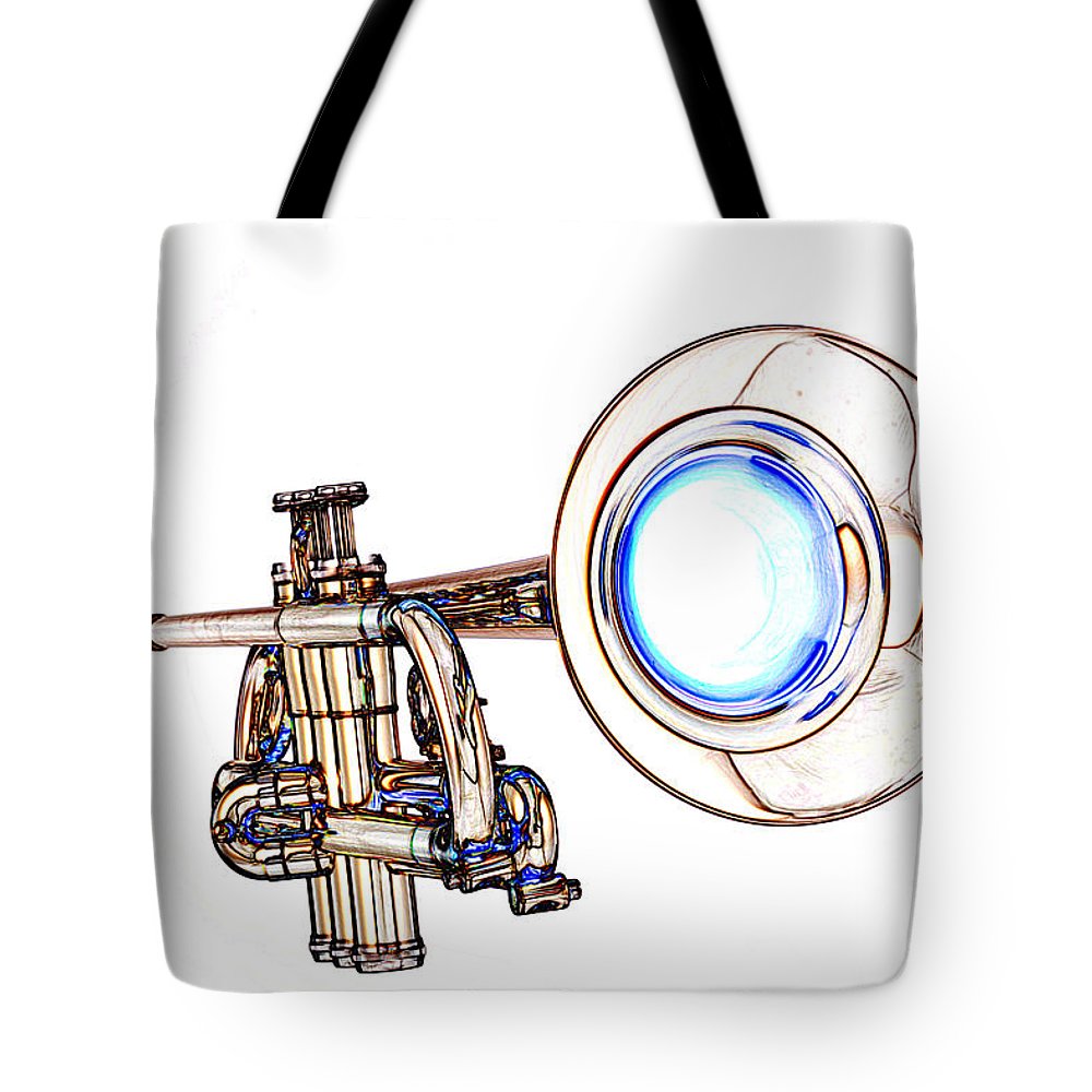 1000x1000 Light Color Drawing Of A Trumpet Bell Isolated Tote Bag