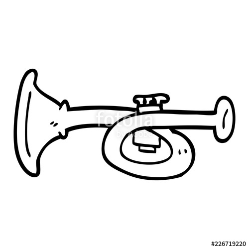 500x500 Line Drawing Cartoon Metal Trumpet Stock Image And Royalty Free