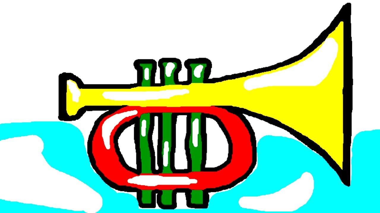 1280x720 Drawing Coloring Pages Trumpet For Kids, Learning Colors