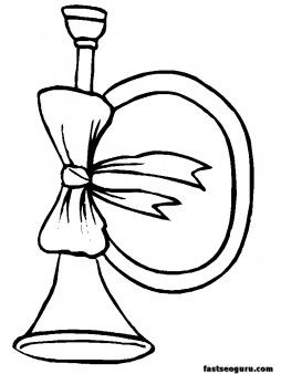 254x338 Kids Coloring Pages Of Christmas Toys Trumpet