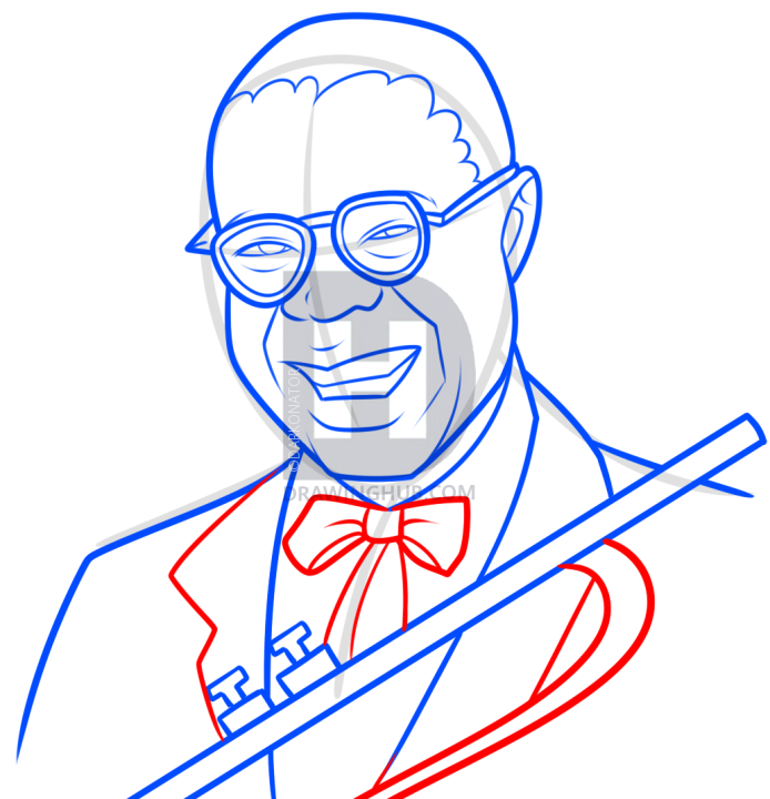694x720 Louis Armstrong Drawing Lesson, Step