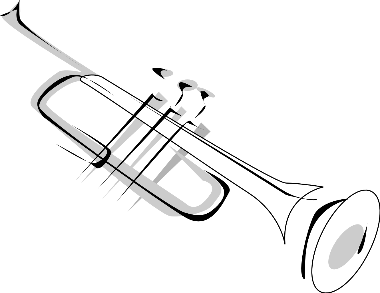 1331x1026 simple trumpet tattoo design tattoos trumpet tattoo, music