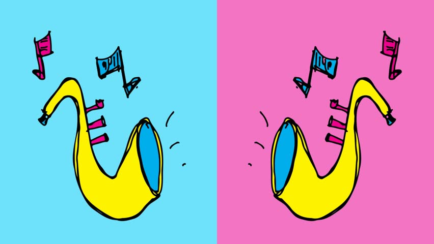 852x480 Kids Drawing Seamless Background With Theme Of Trumpet