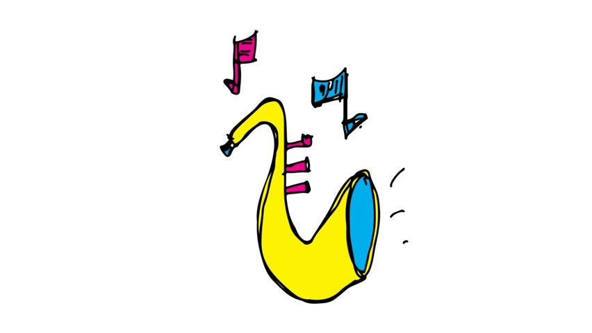 852x480 Kids Drawing White Screen With Theme Of Trumpet