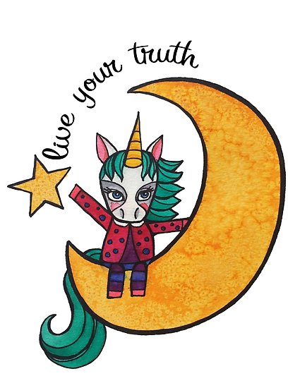 408x550 Live Your Truth Cute Unicorn Drawing Watercolor Illustration