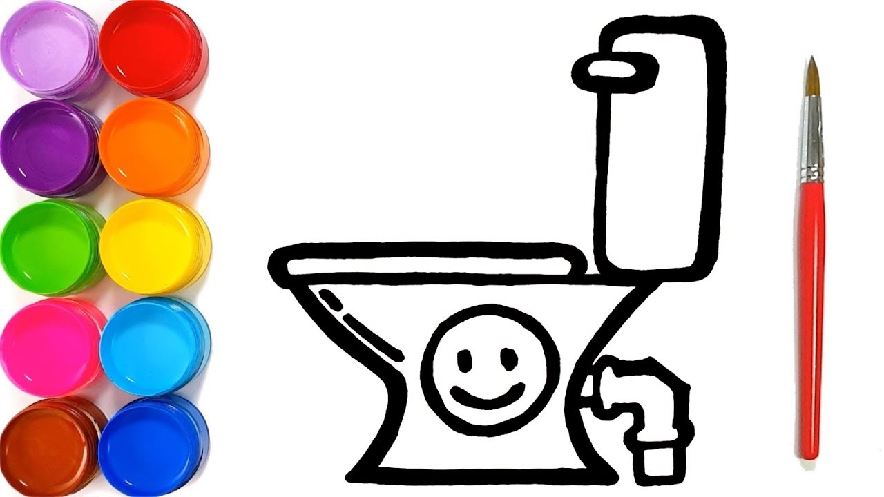 1280x720 Toilet Coloring And Drawing Bath Tub Coloring Pages Bathrooms