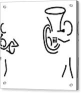 162x186 Hornist Tuba Brass Player Drawing