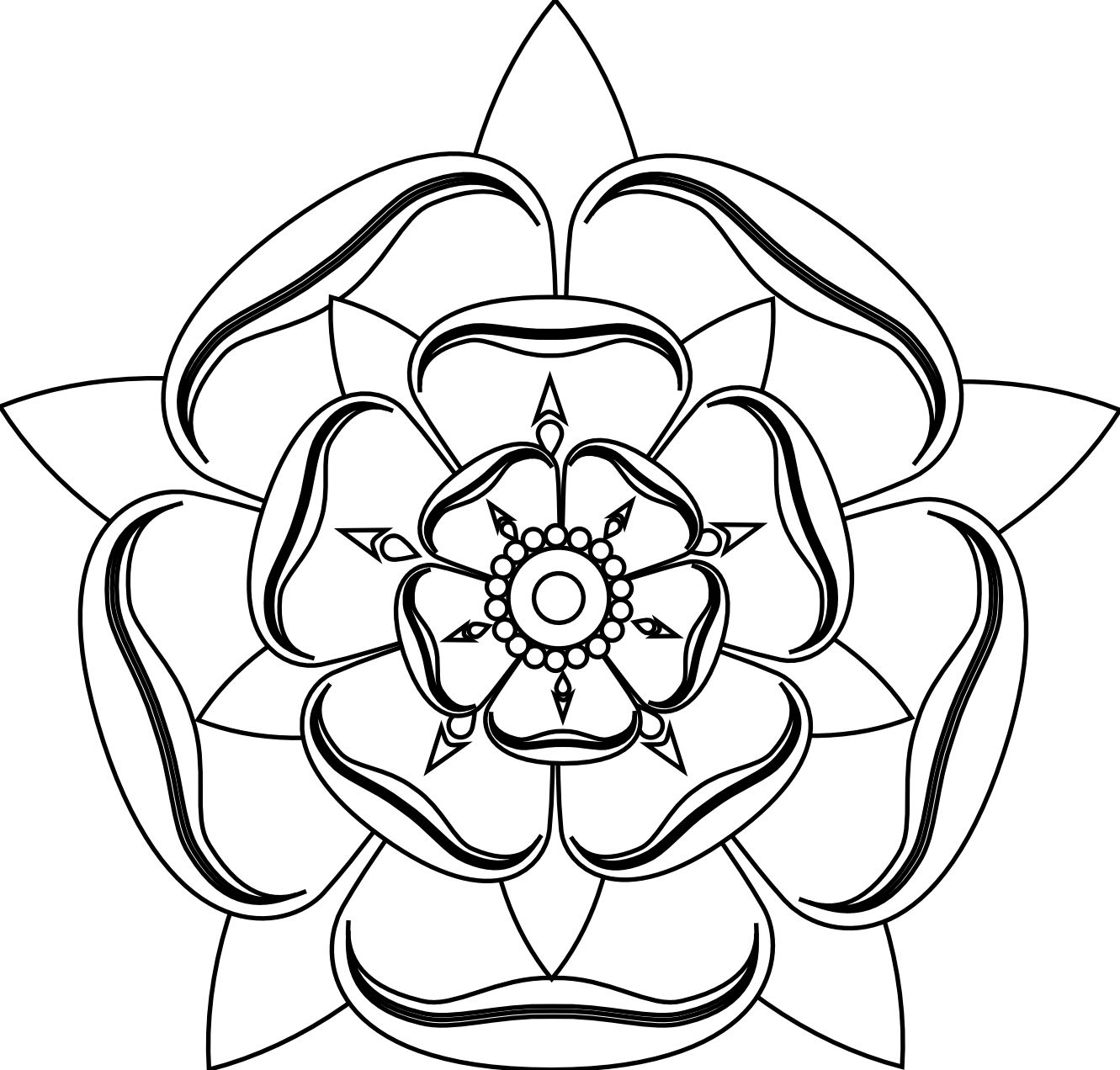 1331x1272 tudor rose line drawing ceramics tudor rose tattoos, white