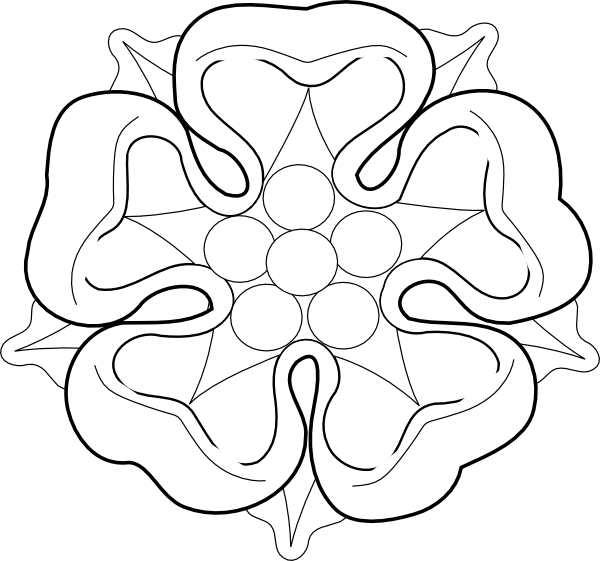 600x561 Bampw Tudor Rose Clip Art