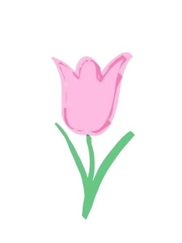 375x500 Simple Tulip Drawing Simple Tulip Flower Drawing