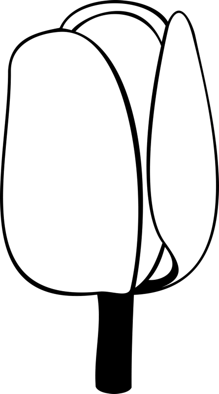 445x800 Tulip Outline Rubber Stamp Flower Leaf Stamps Stamptopia