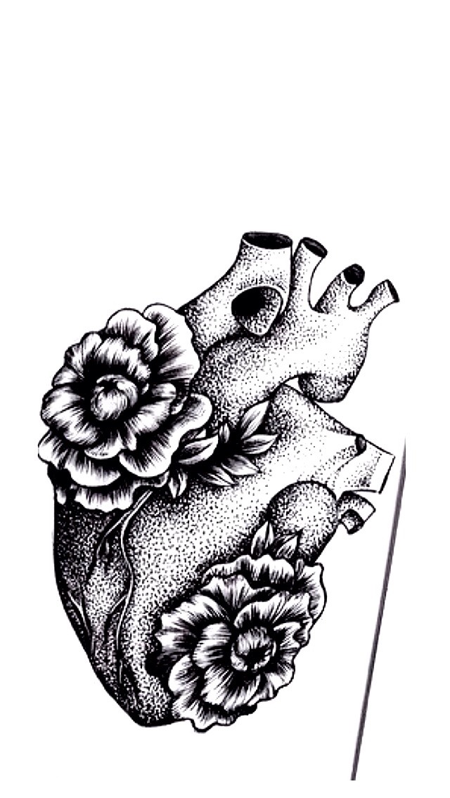 640x1136 Drawing Music Iphone Request Heart Flowers Backgrounds Wallpapers