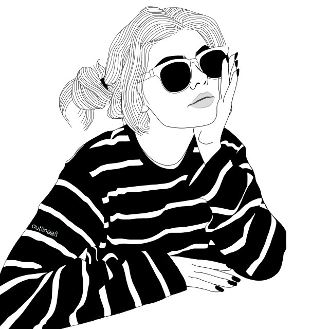 640x640 Outlines Photo Draw In Tumblr Outline, Girl Outlines