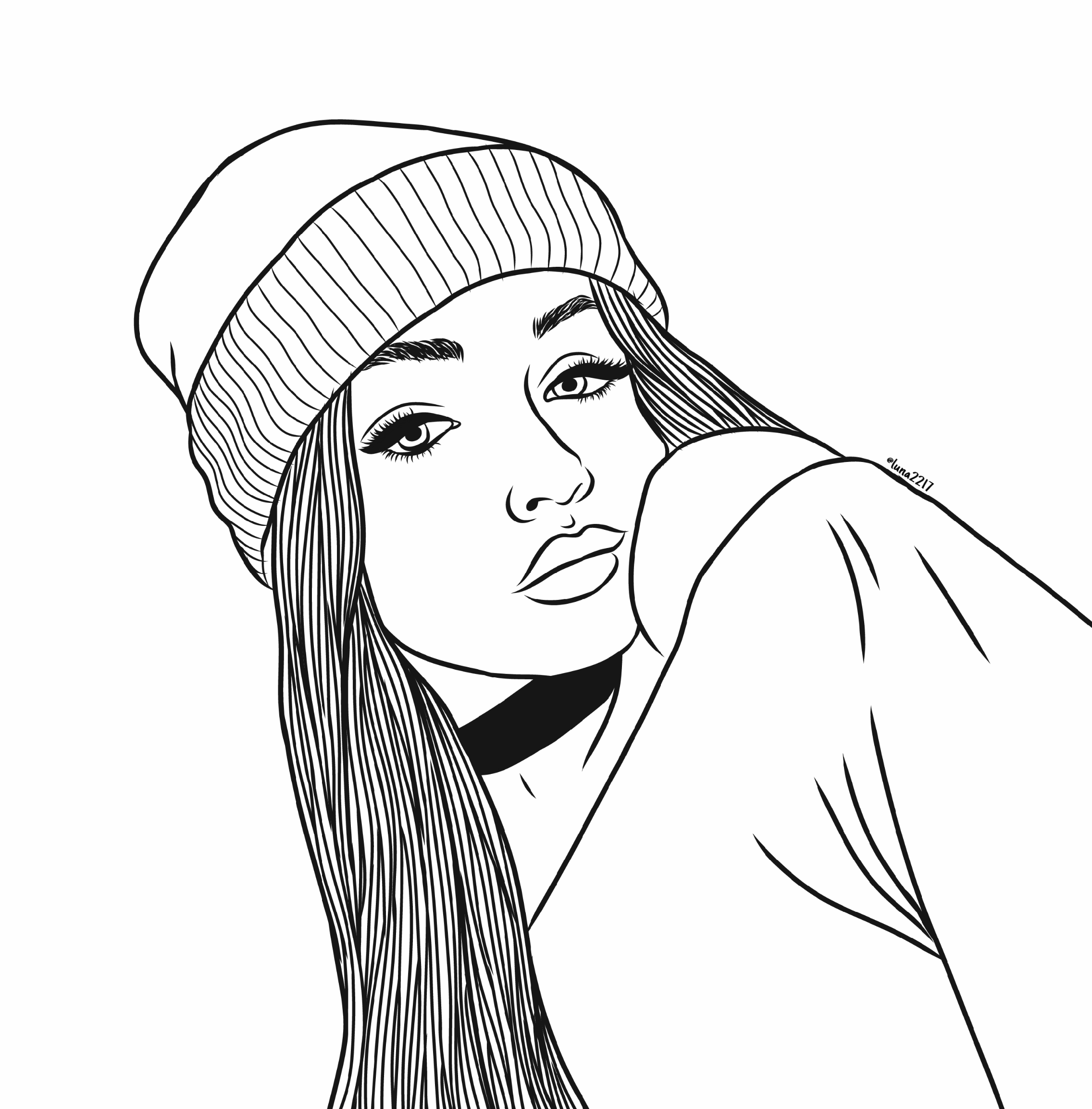 tumblr drawing girl | free download on clipartmag