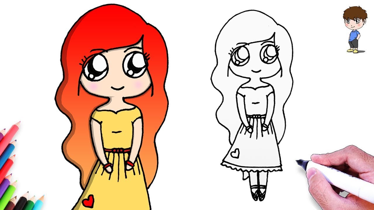 1280x720 How To Draw A Girl With Red Hair Step