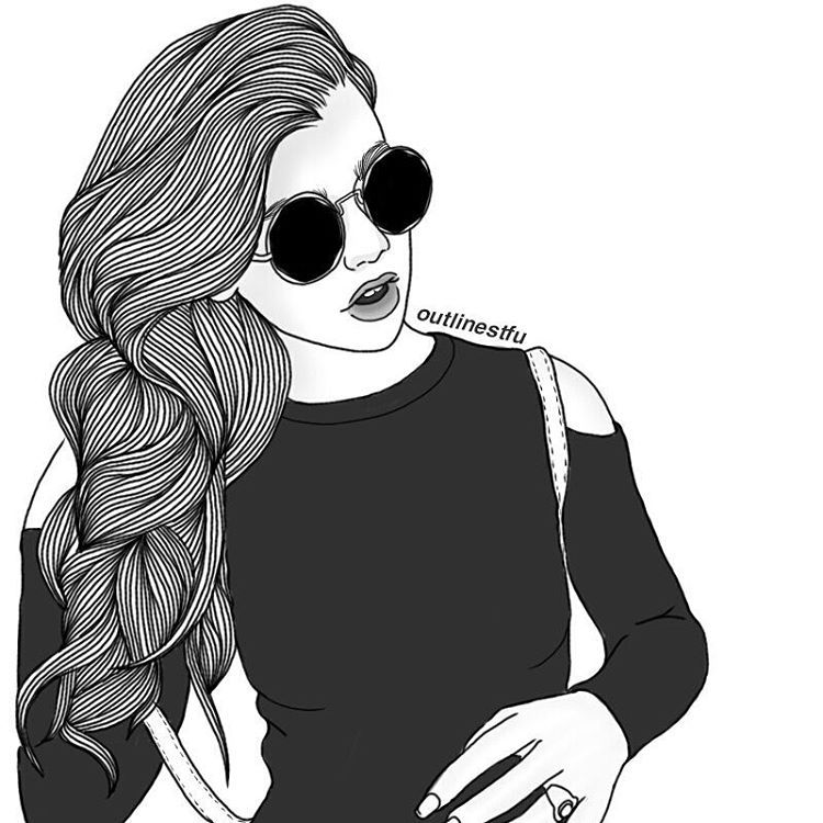 750x750 Outline Drawing Of Girl Art,dollsamp Imagination Tumblr Girl