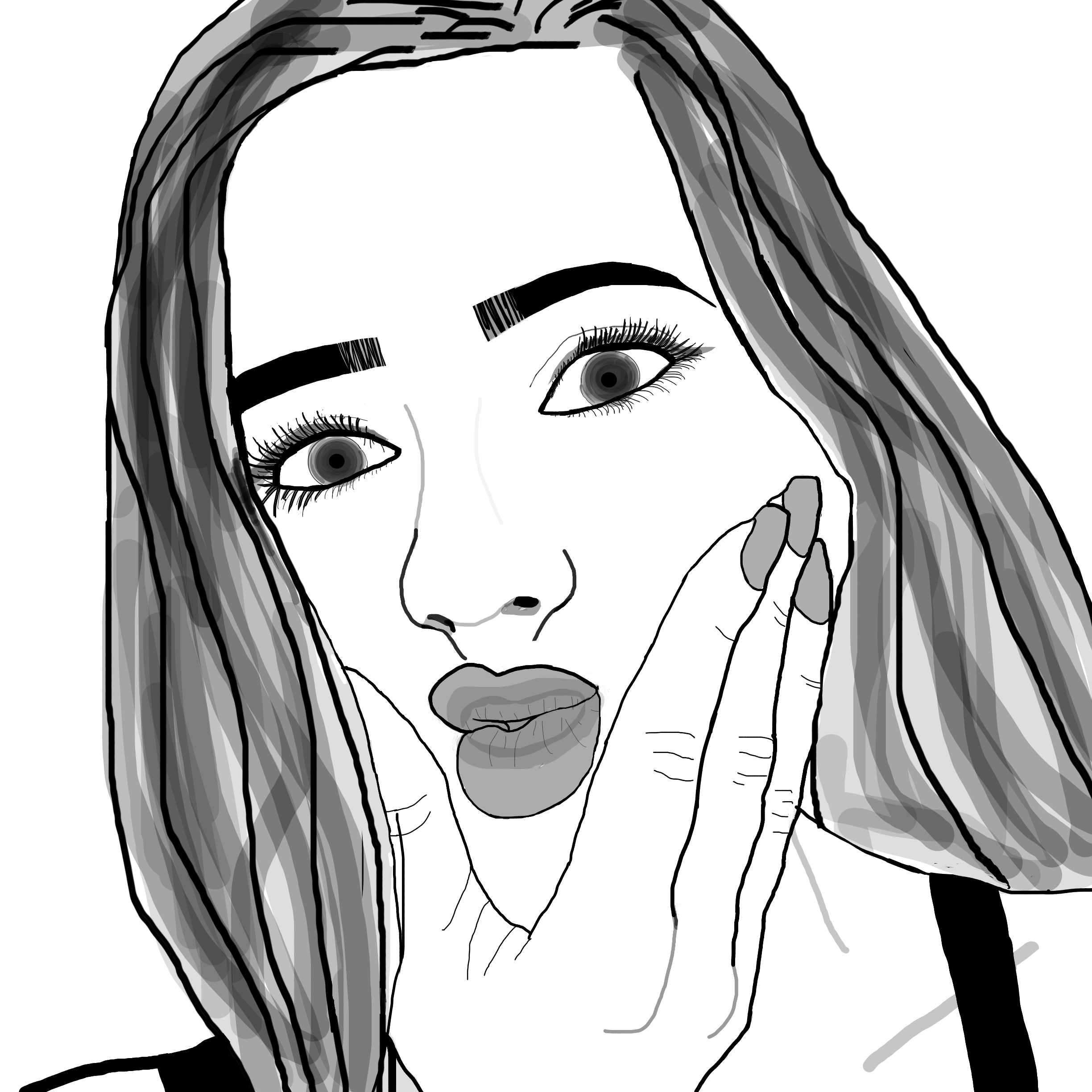 2448x2448 Tumblr Tumblr Outlines Hipster Girl Drawing