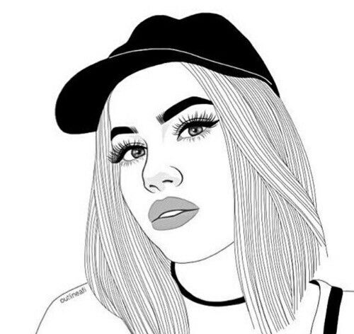 500x472 Drawings Tumblr Outline, Tumblr Girl