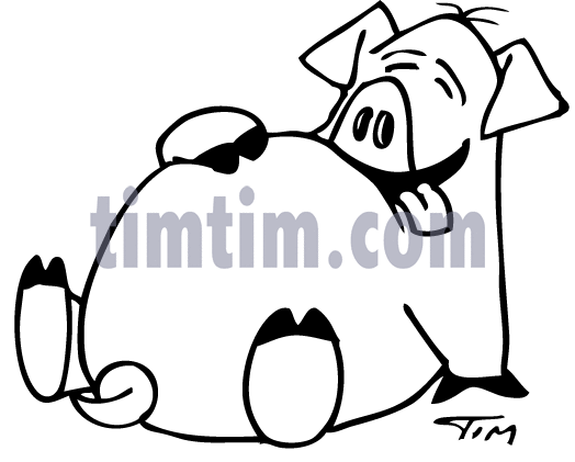 524x421 Free Drawing Of Pig Fat Happy Bw From The Category Farm Animals