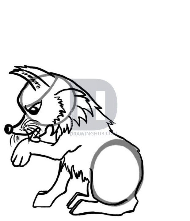 620x720 How To Draw A Little Fox, Step