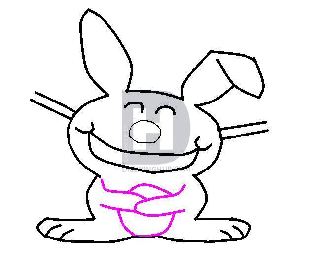 641x552 How To Draw Happy Bunny, Step