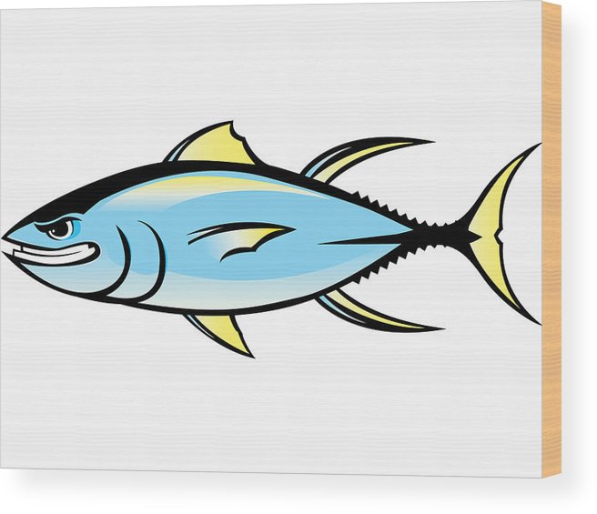 656x565 Mean Tuna Wood Print