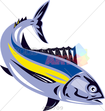 340x360 Stock Illustration Of Cartoon Drawing Of Albacore Tuna Diving Isolated