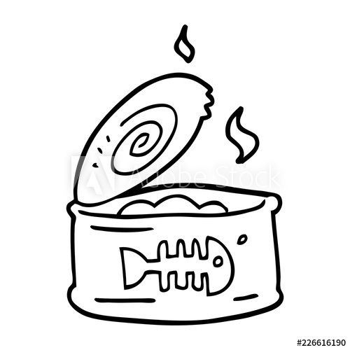 500x500 Line Drawing Cartoon Tin Of Tuna