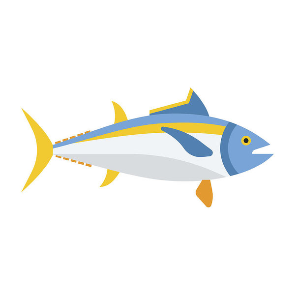 600x600 Blue Tuna Fish Icon Art Print