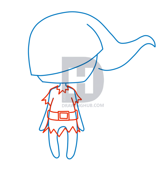 578x583 How To Draw A Chibi Christmas Elf, Step
