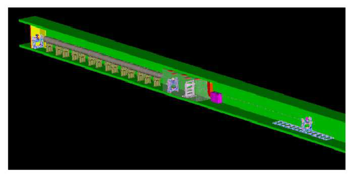 727x362 drawing of the laue apparatus located in the tunnel of the larix