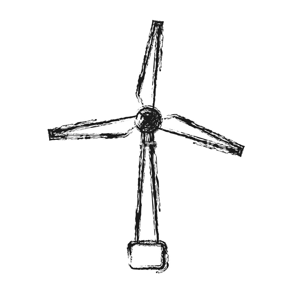 1000x1000 Eolic Turbine Icon Over White Background Vector Illustration