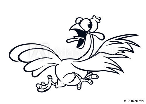 500x357 Screaming Running Cartoon Turkey Bird Character Vector