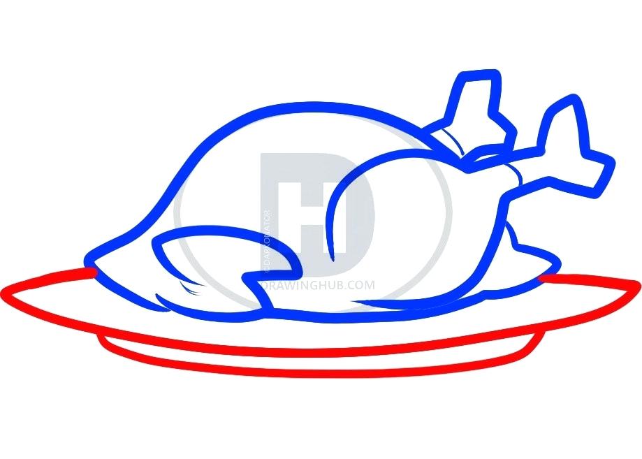 919x657 Easy Draw Turkey Draw A Turkey Easy To Draw Turkey Dinner