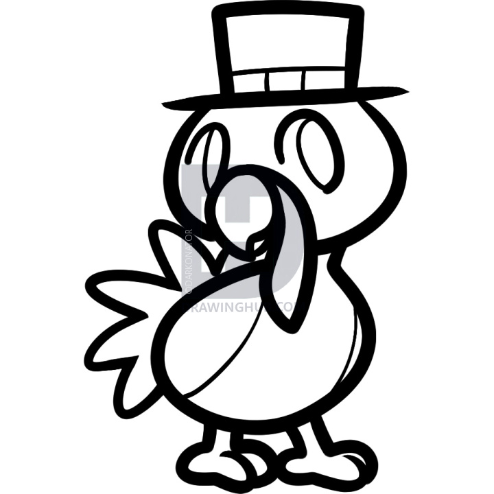 720x720 How To Draw A Thanksgiving Turkey For Kids, Step