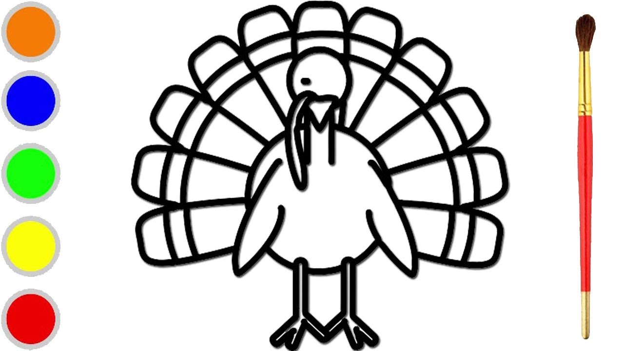 1280x720 How To Draw A Turkey For Kids Turkey Drawing For Kids Turkey