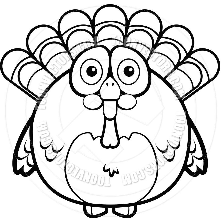 940x940 Unique Cute Turkey Clipart Black And White Drawing Free Vector