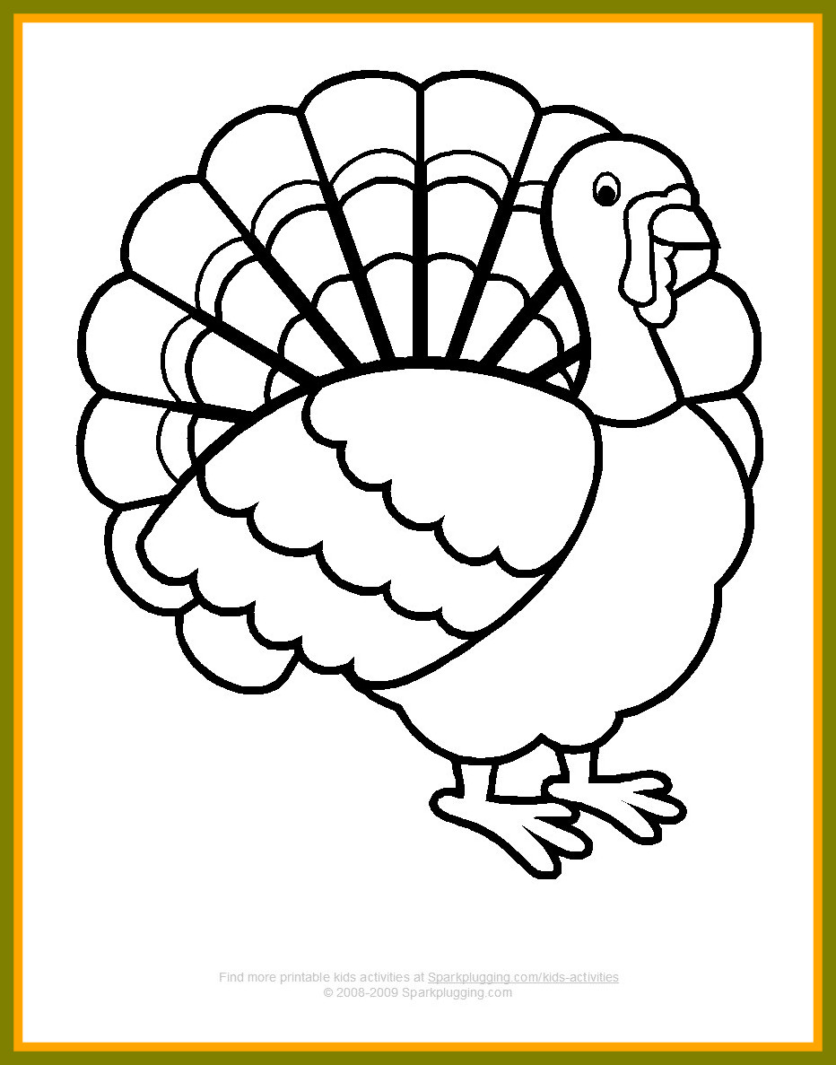 932x1187 Coloring Pagesnksgiving For Kids To Print Free Turkey Printable