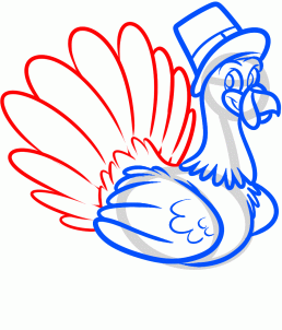 258x302 How To Draw A Thanksgiving Turkey, Step