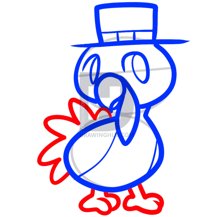 720x720 How To Draw A Thanksgiving Turkey For Kids, Step