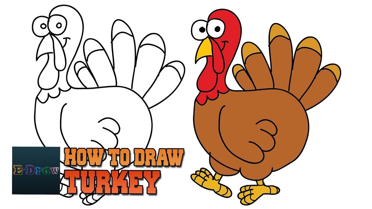 1280x720 How To Draw A Turkey Art For Beginners Easy Step