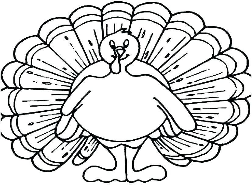 827x609 Coloring Pictures Of Turkeys Free Turkey Kids Drawing Thanksgiving