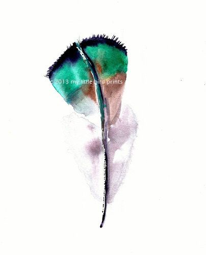 404x500 Wild Turkey Feather Watercolor Print X