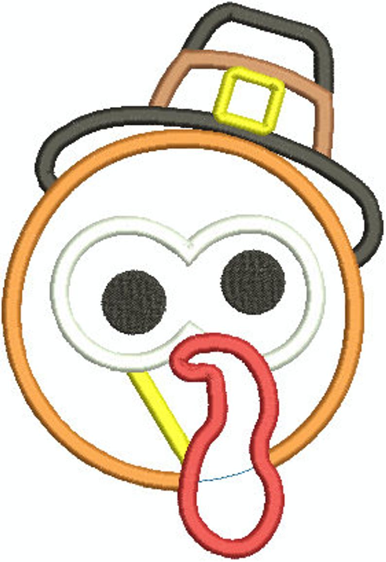 794x1156 Thanksgiving Turkey Head Machine Embroidery Design Etsy