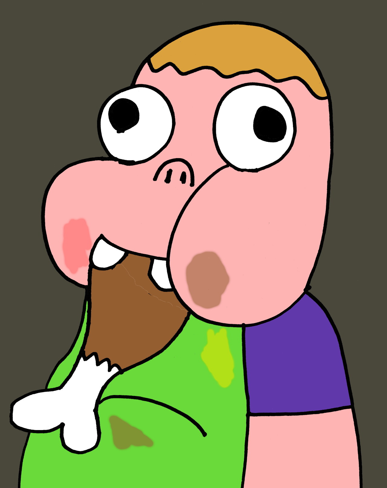 1280x1617 eoin the ghost clarence eating turkey a thanksgiving drawing