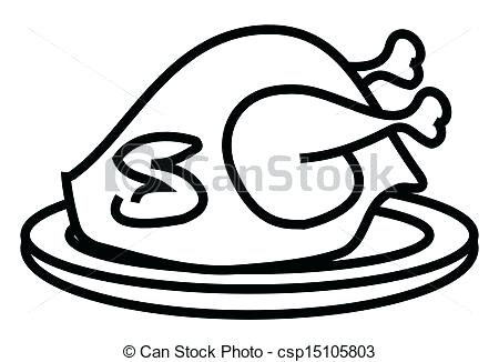 450x326 Cooked Turkey Drawing