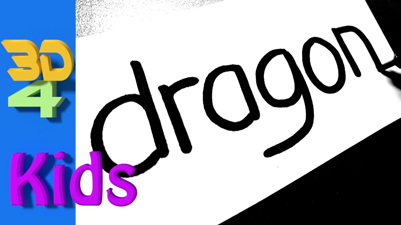 1280x720 Turn Word Into Cartoon Drawing Very Easy ! Dragon Wordtoon