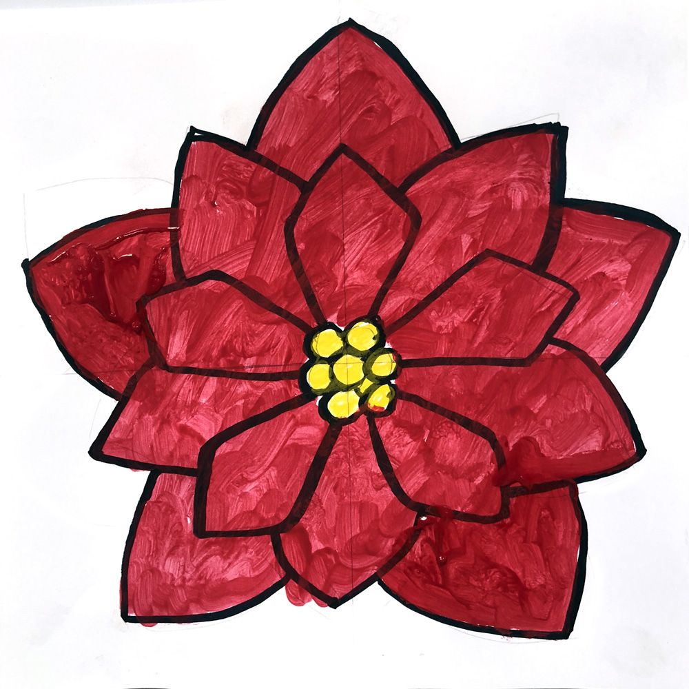 1000x1000 How To Draw A Poinsettia December Christmas Art